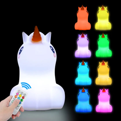 Night Owl Glow – Soothing Silicone Night Light with Remote Control & Colour Change