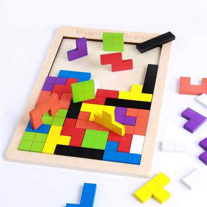 Timeless Tots 3D Wooden Russia Puzzle – Spark Logic and Colourful Fun – Color Shape Game Children Thinking Logic Square Toy Puzzle For Kids