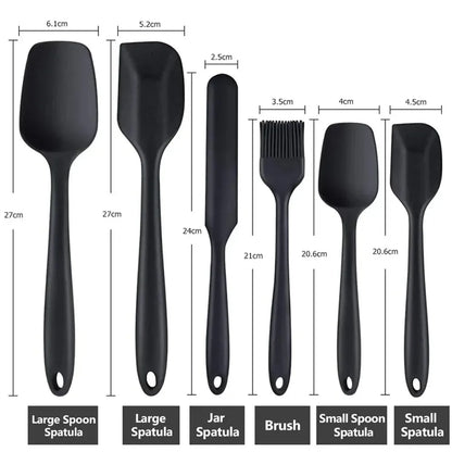 Flexi‑Chef Silicone Spatula Collection 6‑Piece – Grade Non Stick Heat Resistant Spatulas Turner for Cooking Baking Mixing