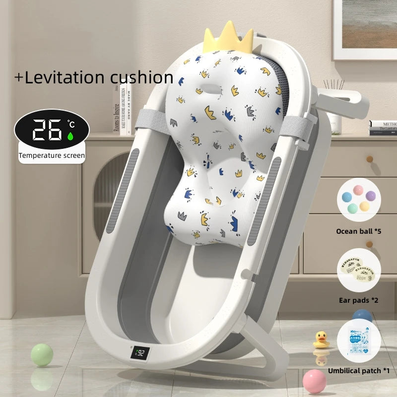 Bath Time Bliss – Foldable Warm Baby Bathtub for Sitting & Lying Toddlers