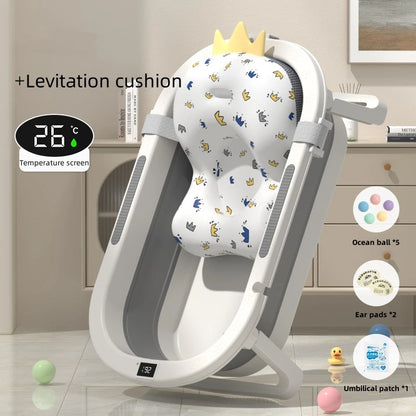 Bath Time Bliss – Foldable Warm Baby Bathtub for Sitting & Lying Toddlers