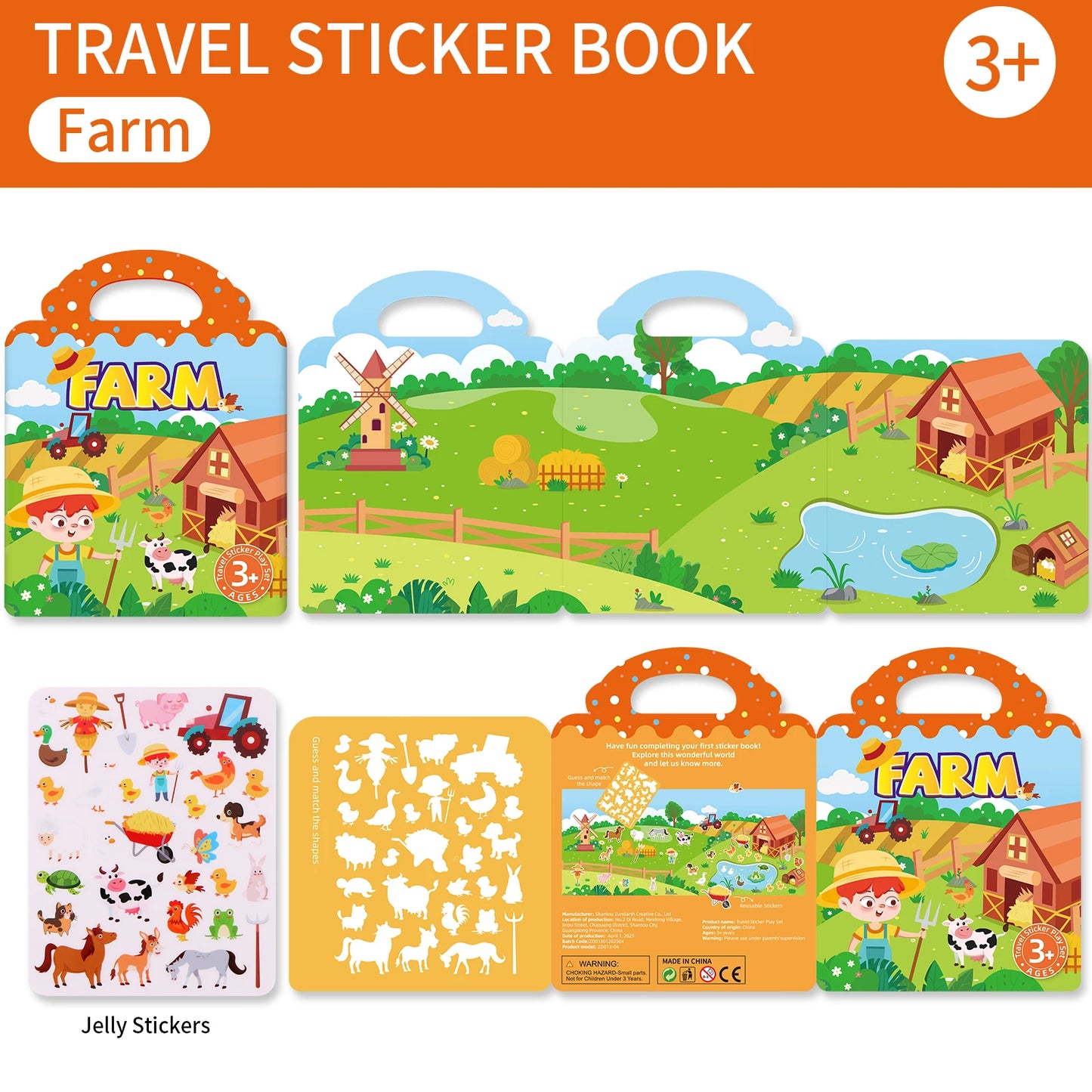 Create, Peel, Repeat! – Kids' Reusable DIY Sticker Book Set (Multi-Theme Bubble Fun)