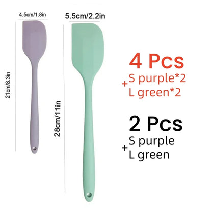 SmoothSpread Silicone Spatula 2/4Pcs – The Sleek Way to Scoop, Scrape & Swirl