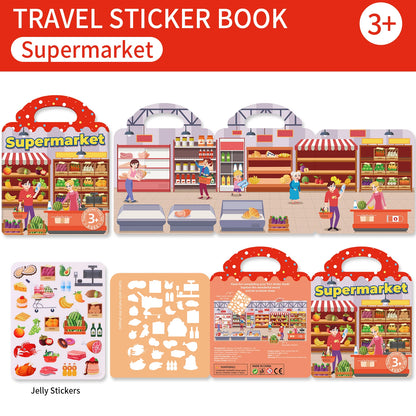 Create, Peel, Repeat! – Kids' Reusable DIY Sticker Book Set (Multi-Theme Bubble Fun)