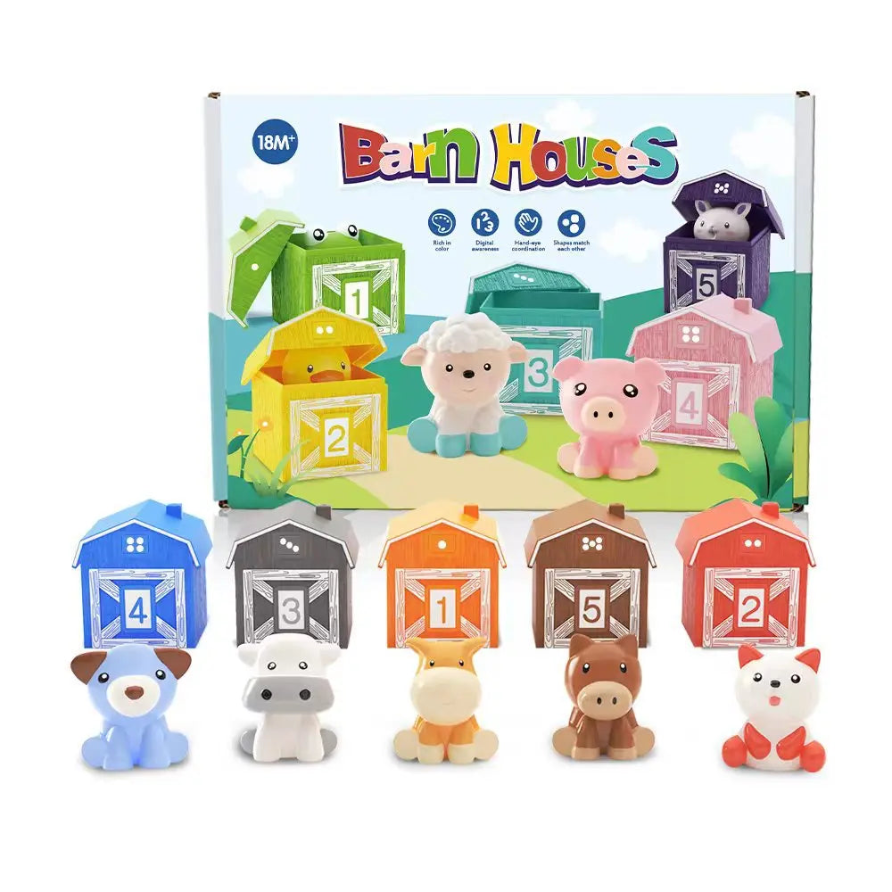 Little Farmers at Play – Montessori Colour Sorting & Counting Barn Toy Set