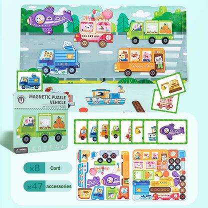 Mix, Match & Imagine – Montessori Magnetic Puzzle Book for Creative Learning