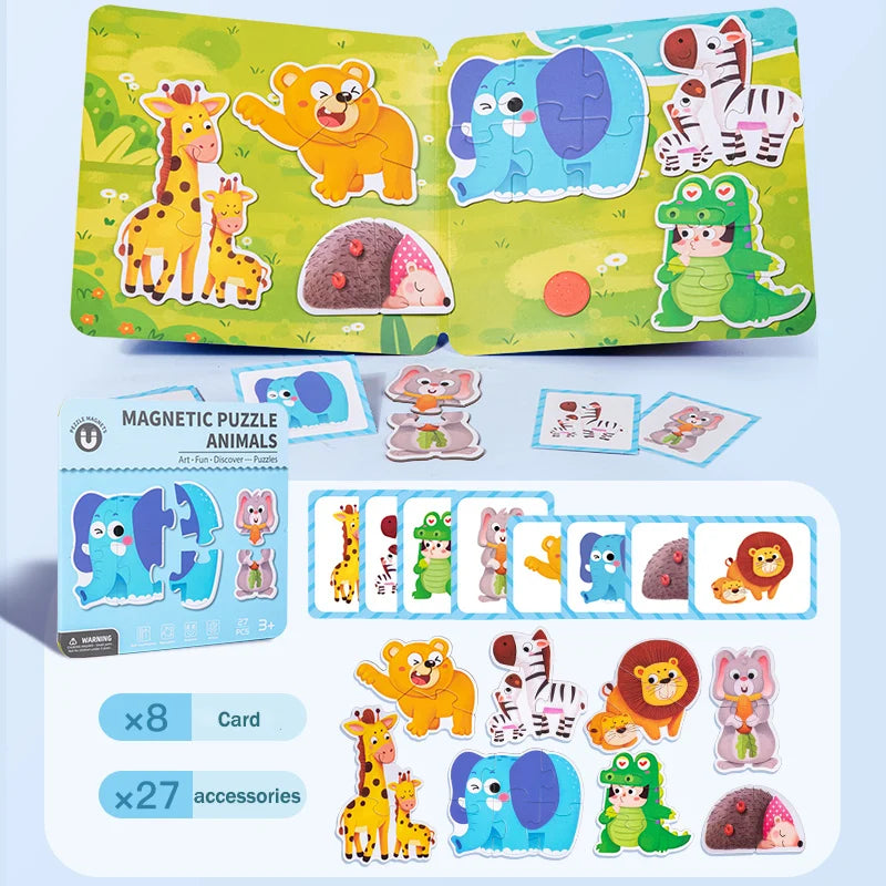 Mix, Match & Imagine – Montessori Magnetic Puzzle Book for Creative Learning