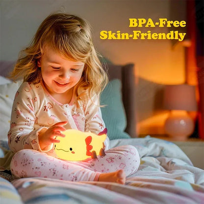 Glow with the Flow – Touch control sleeping lamp – Adorable Axolotl Silicone Night Light for Kids
