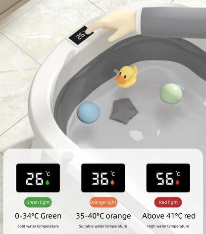Bath Time Bliss – Foldable Warm Baby Bathtub for Sitting & Lying Toddlers