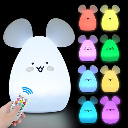 Night Owl Glow – Soothing Silicone Night Light with Remote Control & Colour Change
