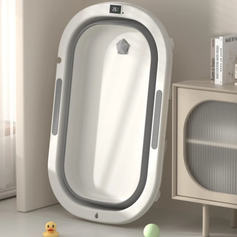 Bath Time Bliss – Foldable Warm Baby Bathtub for Sitting & Lying Toddlers