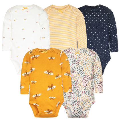 SnuggleTime Favourites – 5-Piece Baby Bodysuit Set (Unisex | Newborn to Toddler)