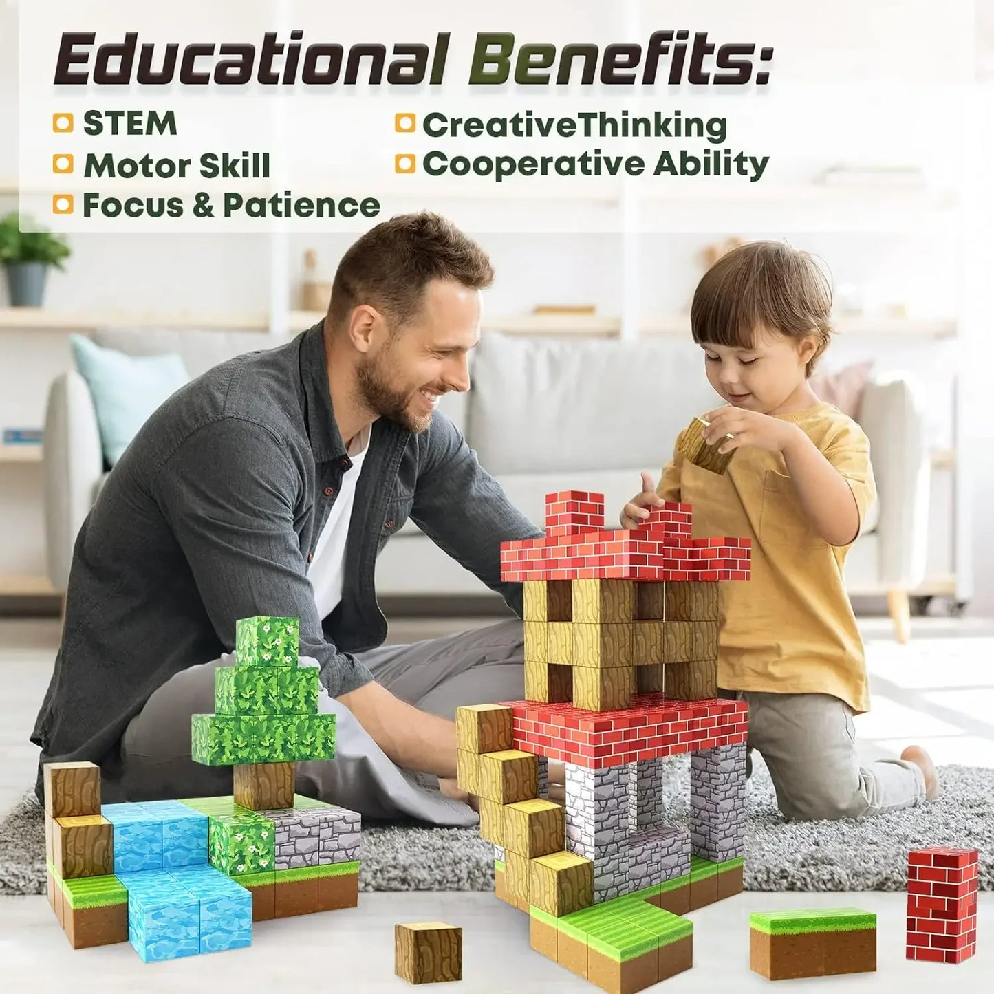 Magnetic Master Builder Set – 100 Pieces of Creative Fun – Blocks Toy Build Magnet Set For Boys Girls Stem