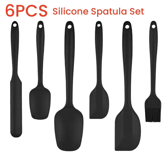 Flexi‑Chef Silicone Spatula Collection 6‑Piece – Grade Non Stick Heat Resistant Spatulas Turner for Cooking Baking Mixing