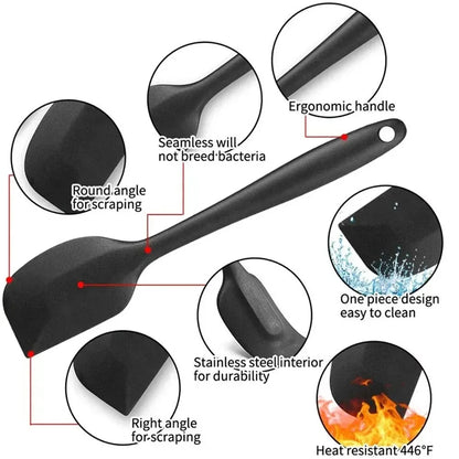Flexi‑Chef Silicone Spatula Collection 6‑Piece – Grade Non Stick Heat Resistant Spatulas Turner for Cooking Baking Mixing