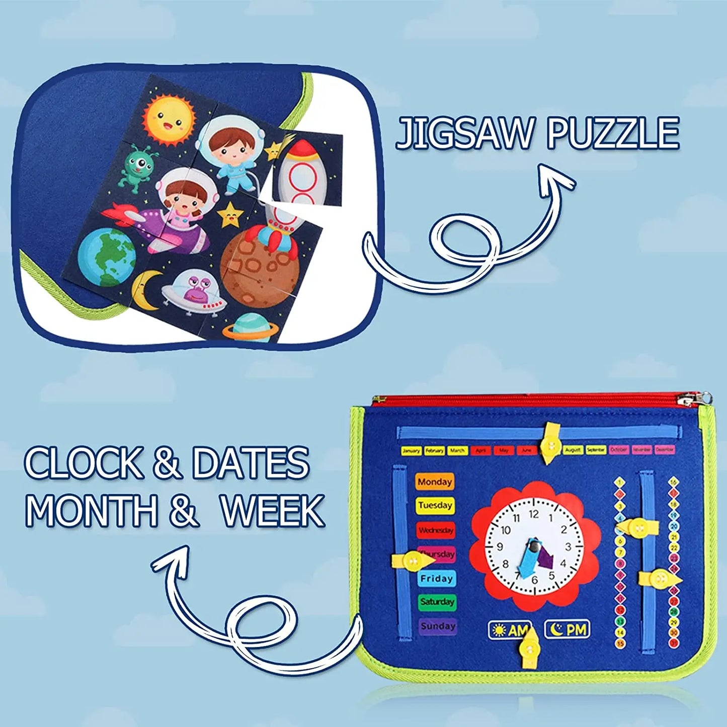 Little Explorer Sensory Busy Board – Unlock Endless Curiosity – Activity Developing Board for Motor Skills