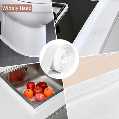 Seal & Shield Waterproof Tape – Clean Edges, Zero Leaks – Oil-Proof Kitchen Sink Caulk Seal Strip PVC Waterproof Shower Wall Sticker for Toilet Corner