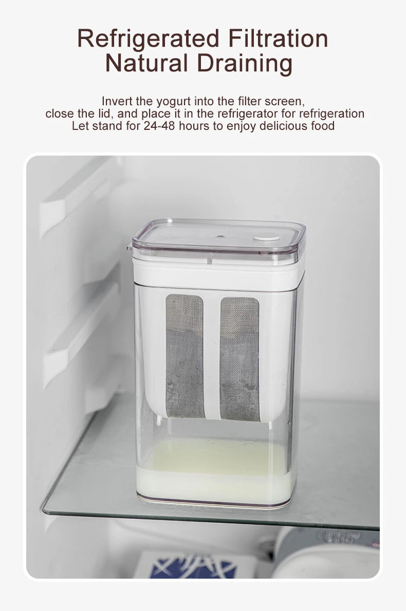 Pure & Simple Greek‑Style Yoghurt Maker – Stainless‑Steel Strainer for Thick, Creamy Perfection