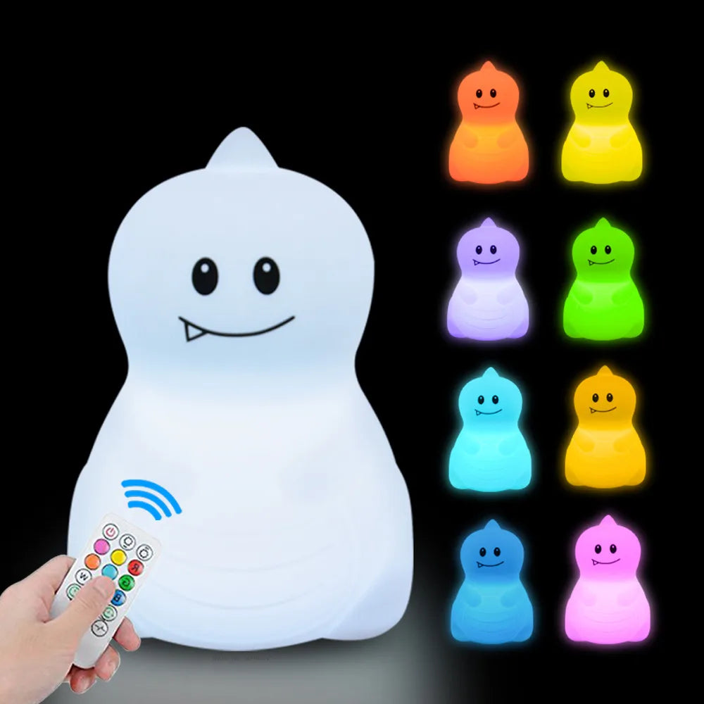 Night Owl Glow – Soothing Silicone Night Light with Remote Control & Colour Change