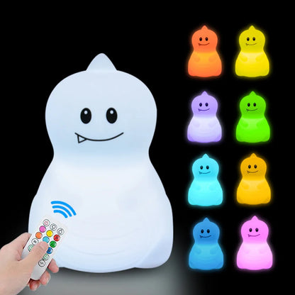 Night Owl Glow – Soothing Silicone Night Light with Remote Control & Colour Change