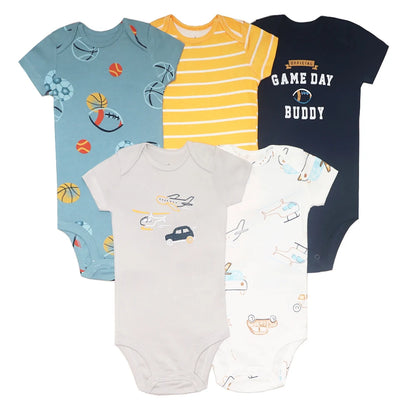 Little Adventures – 5-Piece Cotton Bodysuit Set for Babies (6–24 Months)