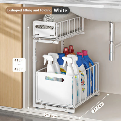 GlideAway 2‑Tier Pull‑Out Organiser – Turn Hidden Cupboards into Handy Drawers