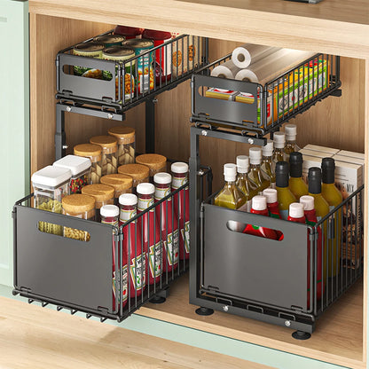 GlideAway 2‑Tier Pull‑Out Organiser – Turn Hidden Cupboards into Handy Drawers