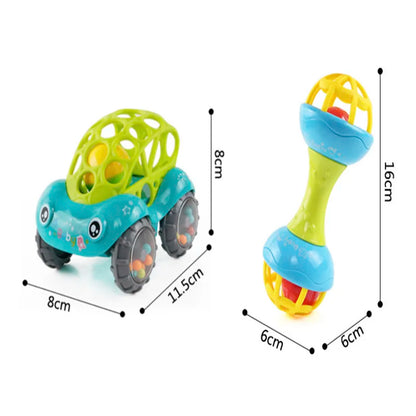 Silicone Teething Toys For Babies 0 12 Months – Sensory Rattle & Teether for Tiny Trailblazers