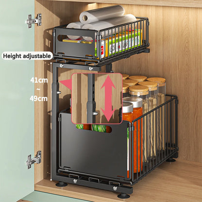 GlideAway 2‑Tier Pull‑Out Organiser – Turn Hidden Cupboards into Handy Drawers