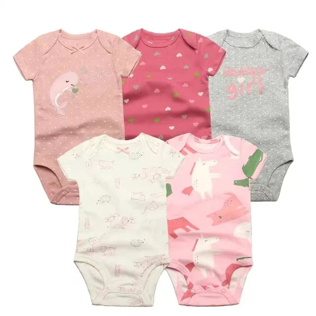 Little Adventures – 5-Piece Cotton Bodysuit Set for Babies (6–24 Months)