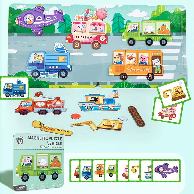 Mix, Match & Imagine – Montessori Magnetic Puzzle Book for Creative Learning