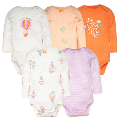 SnuggleTime Favourites – 5-Piece Baby Bodysuit Set (Unisex | Newborn to Toddler)