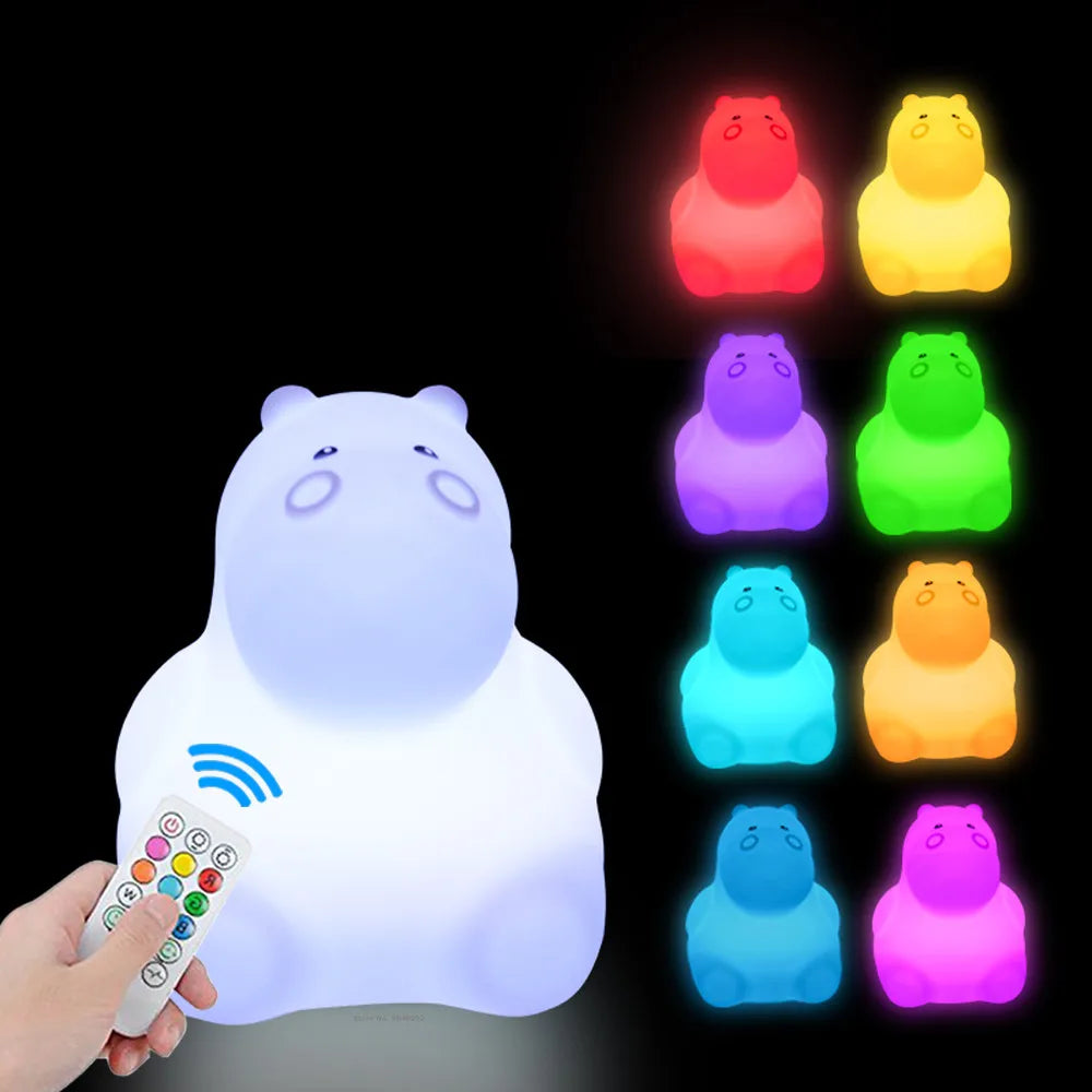 Night Owl Glow – Soothing Silicone Night Light with Remote Control & Colour Change
