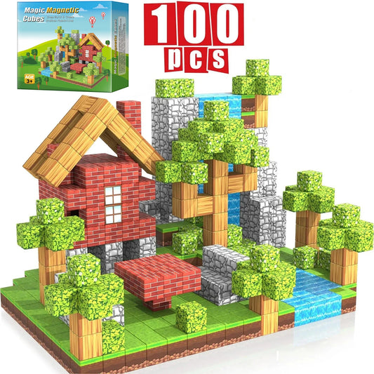 Magnetic Master Builder Set – 100 Pieces of Creative Fun – Blocks Toy Build Magnet Set For Boys Girls Stem