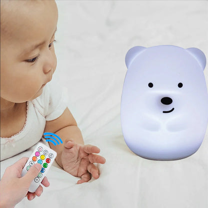 Night Owl Glow – Soothing Silicone Night Light with Remote Control & Colour Change