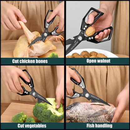 One Tool to Rule the Kitchen – Multifunctional Stainless Steel Kitchen Scissors