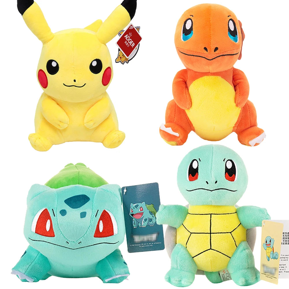 Pokemon Plush Toy High Quality With Tag – Anime Cartoon Pikachu Charmander Squirtle Bulbasaur – Cuddle‑Ready Plush Squad