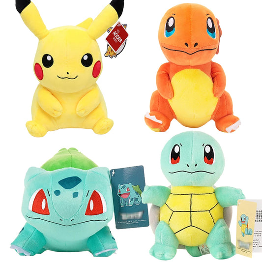 Pokemon Plush Toy High Quality With Tag – Anime Cartoon Pikachu Charmander Squirtle Bulbasaur – Cuddle‑Ready Plush Squad