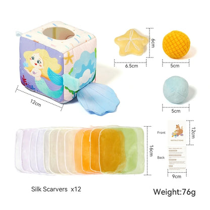 Tissue Time Surprise Box – Soft Play for Bright Little Minds – Baby Montessori Toy Cotton Tissue