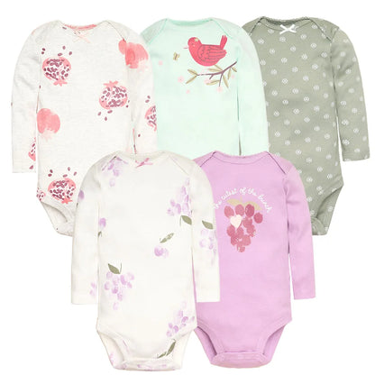 SnuggleTime Favourites – 5-Piece Baby Bodysuit Set (Unisex | Newborn to Toddler)
