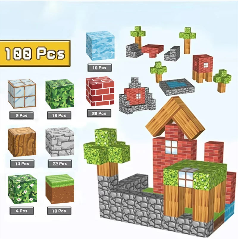 Magnetic Master Builder Set – 100 Pieces of Creative Fun – Blocks Toy Build Magnet Set For Boys Girls Stem
