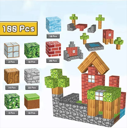 Magnetic Master Builder Set – 100 Pieces of Creative Fun – Blocks Toy Build Magnet Set For Boys Girls Stem