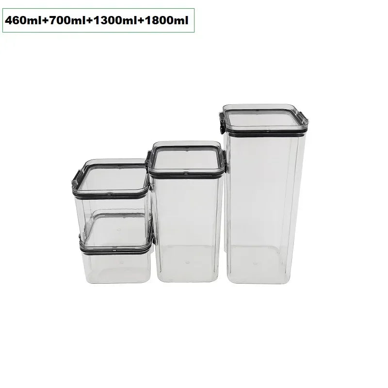 Keep It Fresh – 4 Transparent Food Storage Canister Set