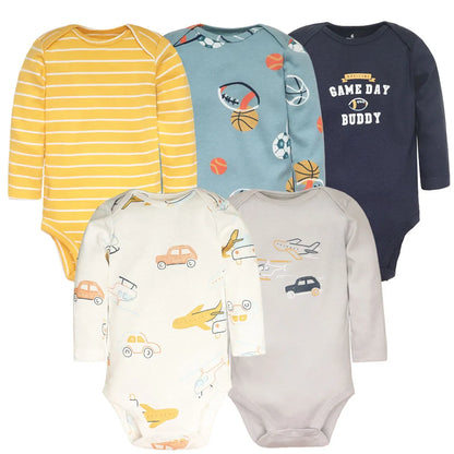 SnuggleTime Favourites – 5-Piece Baby Bodysuit Set (Unisex | Newborn to Toddler)