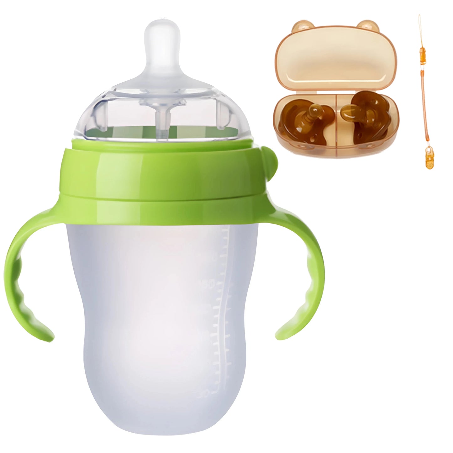 Soothe & Sip – Anti-Choking Silicone Baby Feeding Bottle with Handles – Nipple Bottle for Baby 0-9 Month 150ML/250ML