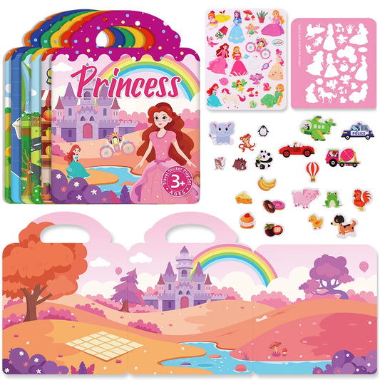 Create, Peel, Repeat! – Kids' Reusable DIY Sticker Book Set (Multi-Theme Bubble Fun)