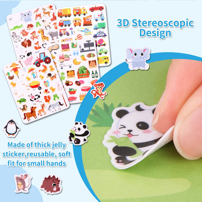 Create, Peel, Repeat! – Kids' Reusable DIY Sticker Book Set (Multi-Theme Bubble Fun)