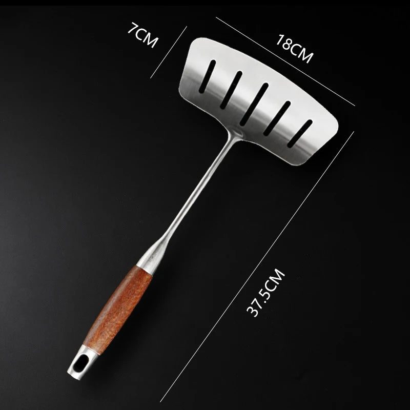 Wide Stainless Steel Spatula for Fish & Steak – Gentle Lift, Professional Finish