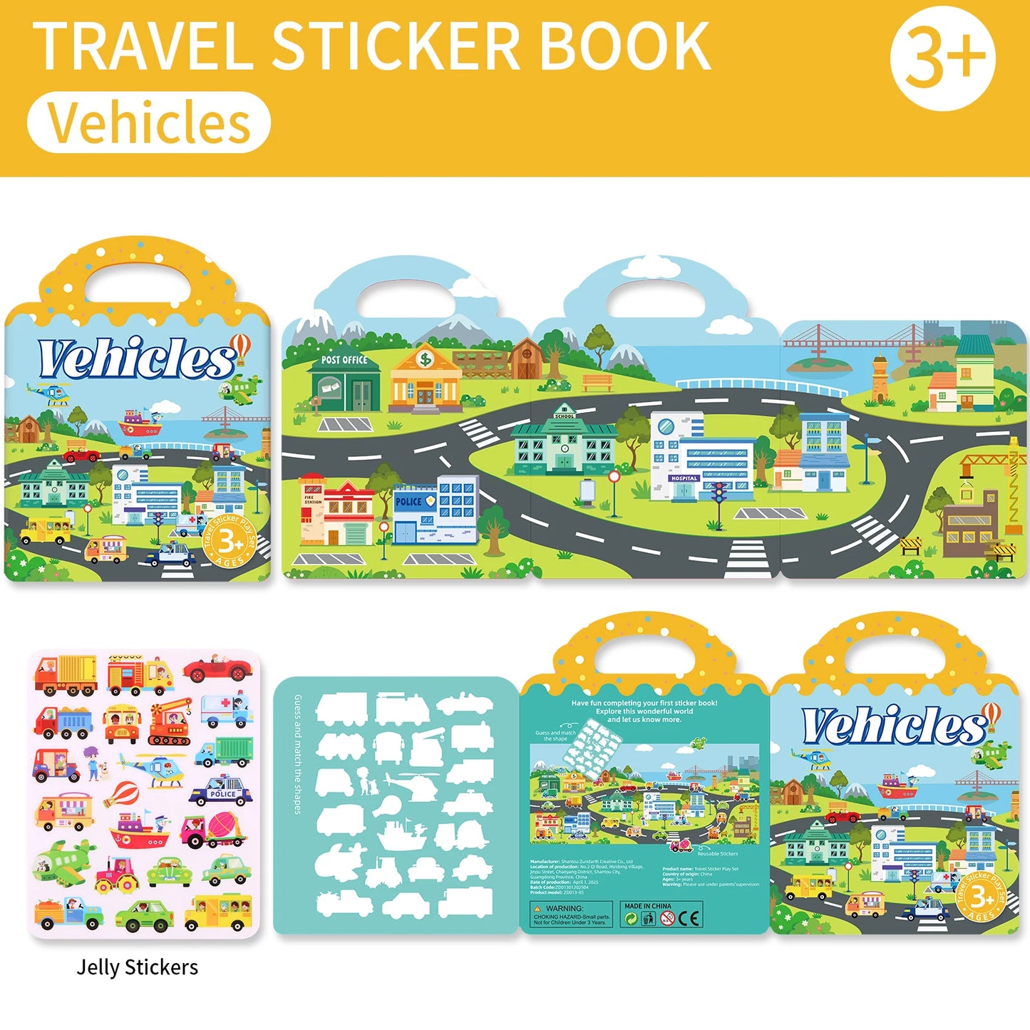 Create, Peel, Repeat! – Kids' Reusable DIY Sticker Book Set (Multi-Theme Bubble Fun)