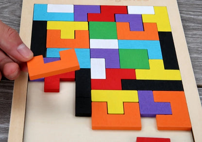 Timeless Tots 3D Wooden Russia Puzzle – Spark Logic and Colourful Fun – Color Shape Game Children Thinking Logic Square Toy Puzzle For Kids